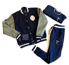 Load image into Gallery viewer, Tranzfit- Varsity 82 Jackets (Navy &amp; Grey)
